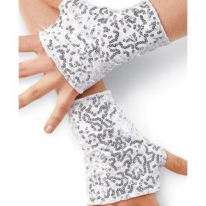 Balera Dancewear Costume Half Gloves Performance Fingerless Sequins‎ Spandex Red